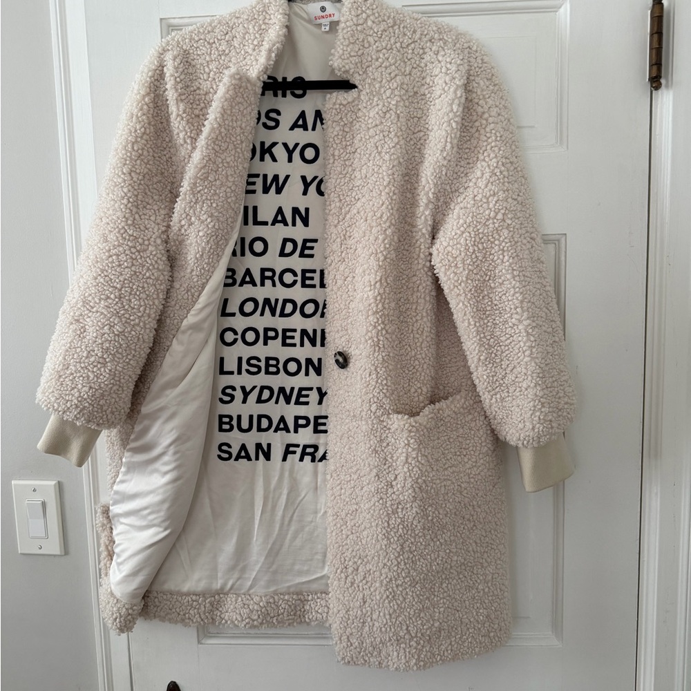 Sundry Cream Teddy Jacket